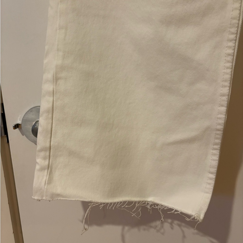 Zara White Distressed Wide Leg Jeans NWT - Picture 4 of 7